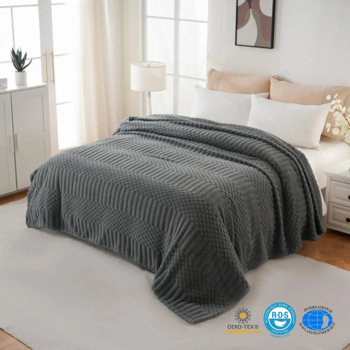 Cosycombe™ Fluffy Plush Fleece Throw for Sofas, Chairs and Beds
