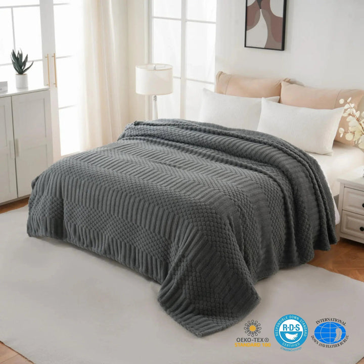 Cosycombe™ Fluffy Plush Fleece Throw for Sofas, Chairs and Beds