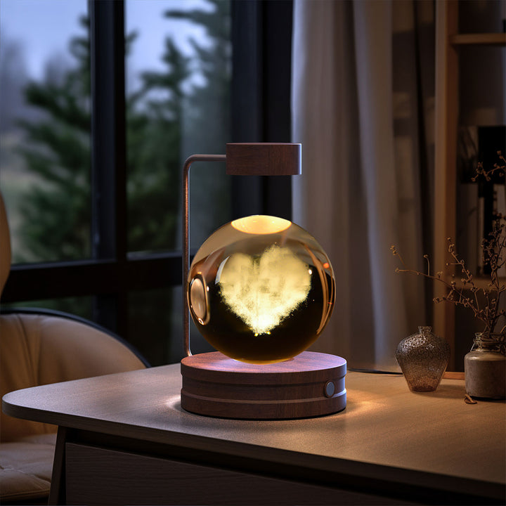 3D Crystal Ball Night Light – Warm Bedside Lamp