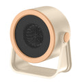 Beige round fan heater on tilting stand