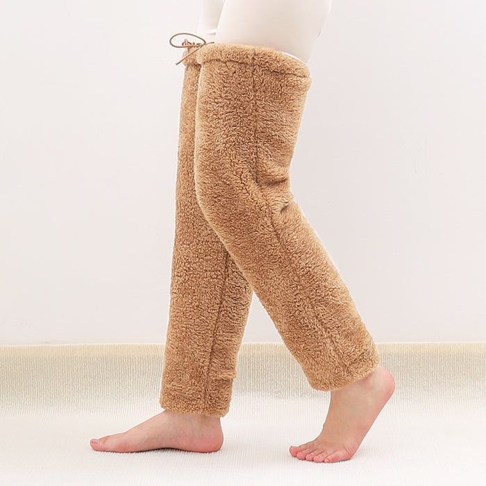 Cosycombe Over the Knee Plush Leg Warmers with Drawstring