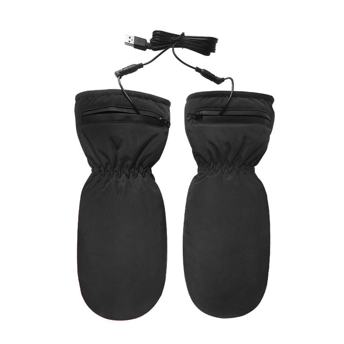 Cosycombe USB Heated Mittens, Windproof with Zip Pocket