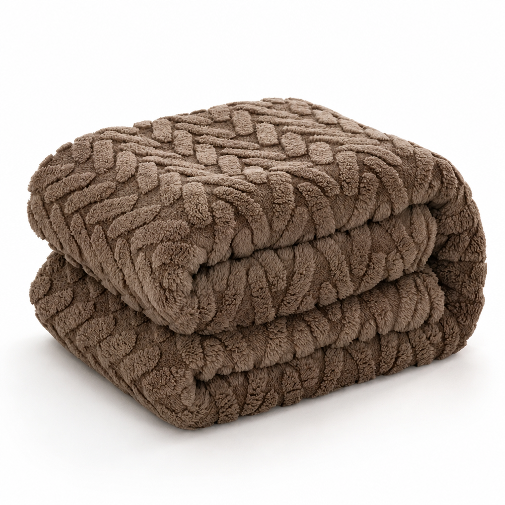 Cosycombe™ Reversible Jacquard Fleece Blanket – Smooth and Fluffy Sides