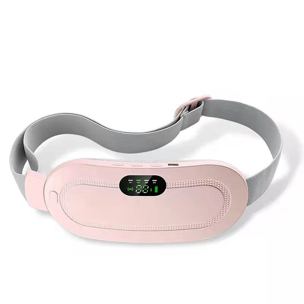 Pink rechargeable heated waist belt with display