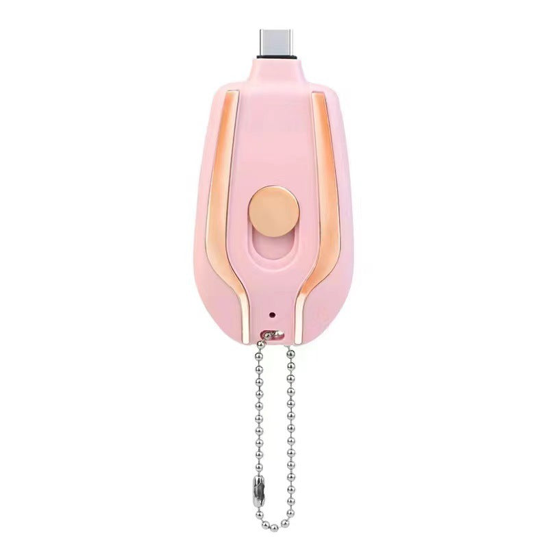 Keychain mini power bank attached to keys