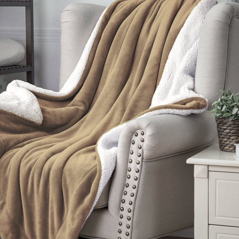 Sherpa Lamb Fleece Blanket in Flannel, 130 x 160cm
