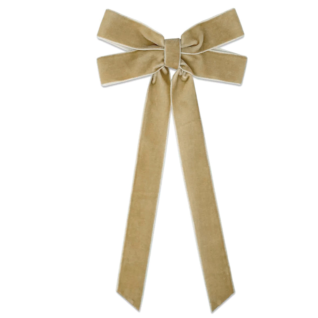 Red velvet Christmas bow with gold cord