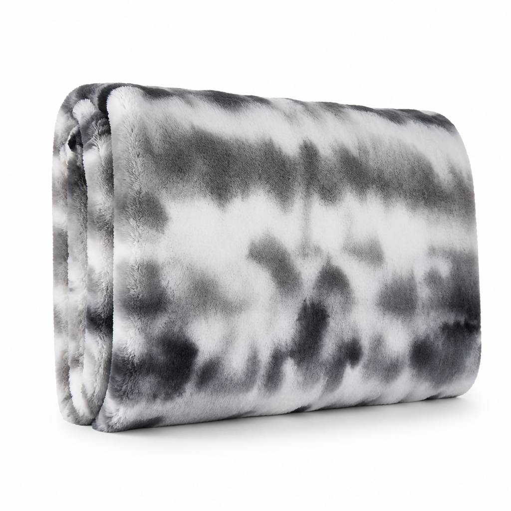 Cosycombe™ Swirl Tie-Dye Faux Fur Throw – Soft and Breathable