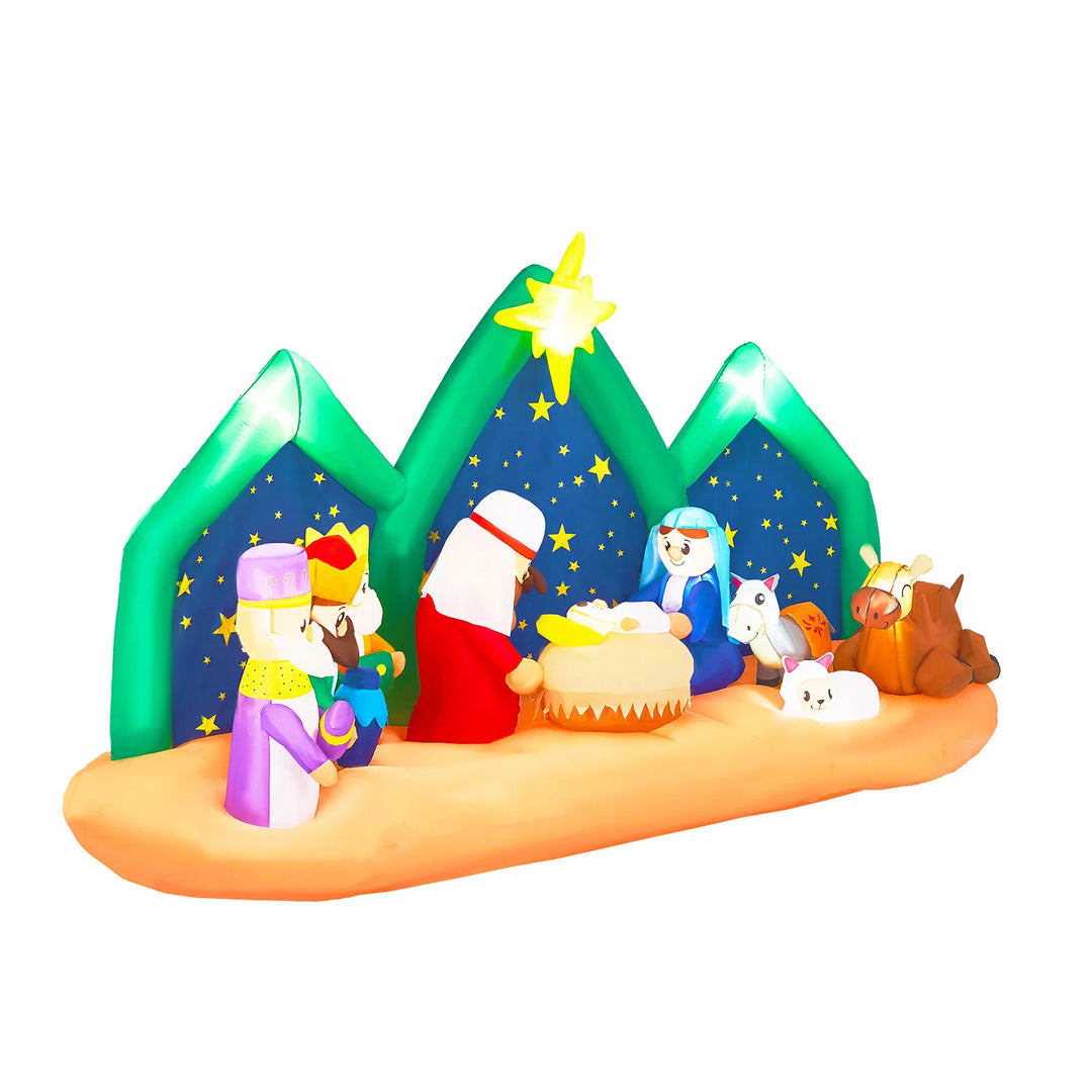 Large inflatable nativity with starry backdrop