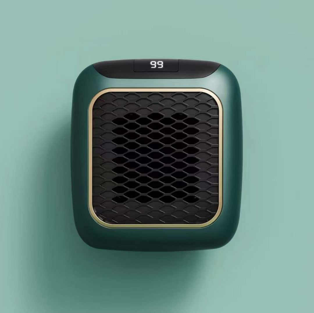 Compact wall socket heater with LED display