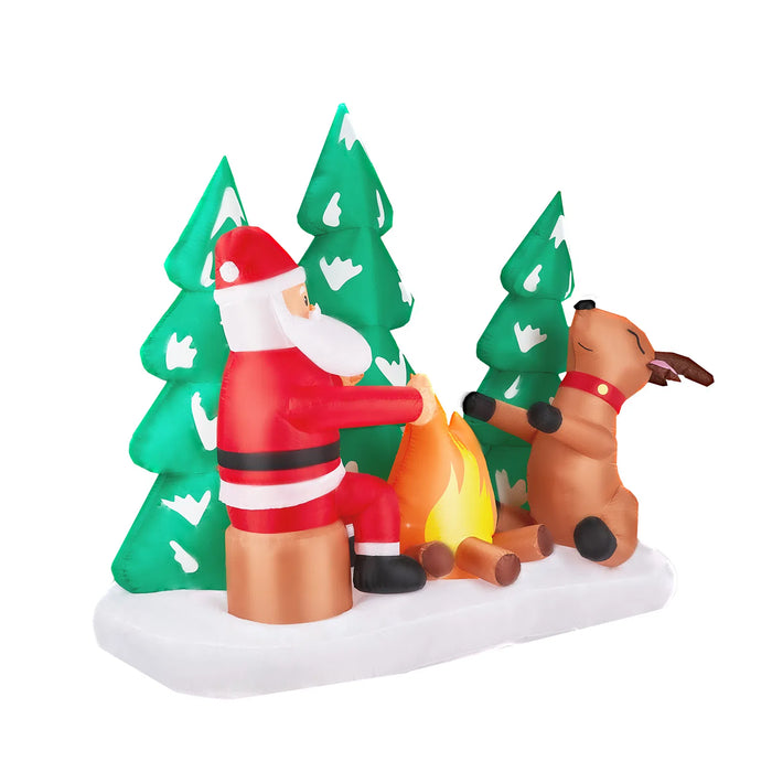 Cosycombe 9ft Inflatable Santa and Reindeer Campfire Scene