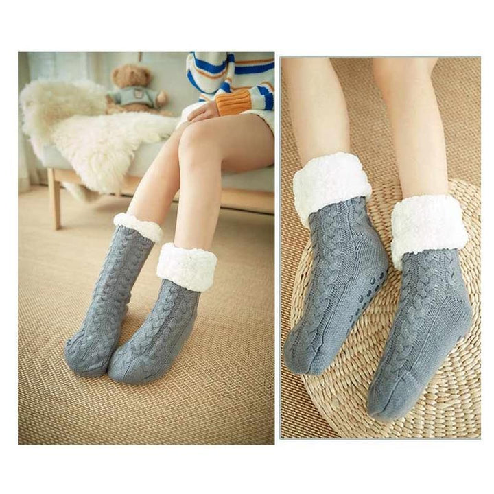 Cosycombe™ Thick Fleece-Lined Winter Socks with Anti-Slip Sole