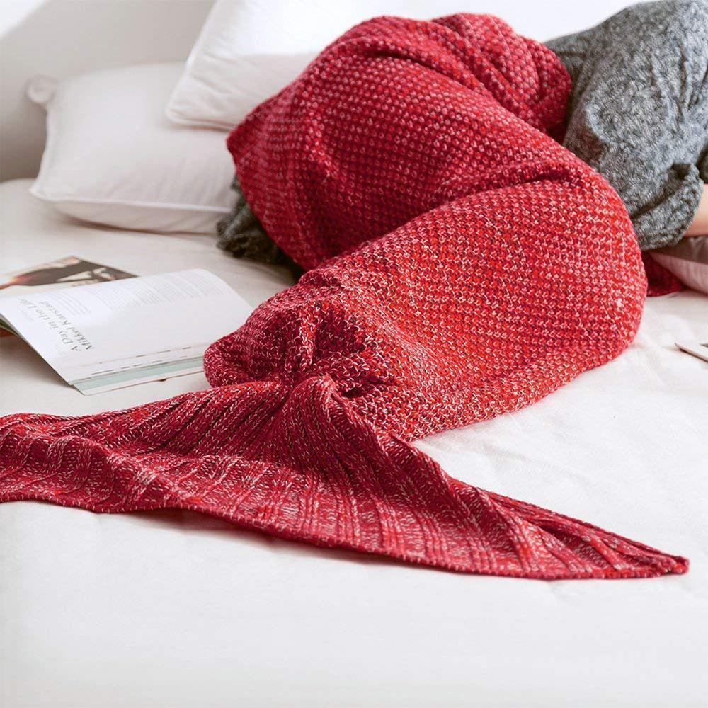Cosycombe™ Crochet Mermaid Tail Blanket in Soft Cotton Blend