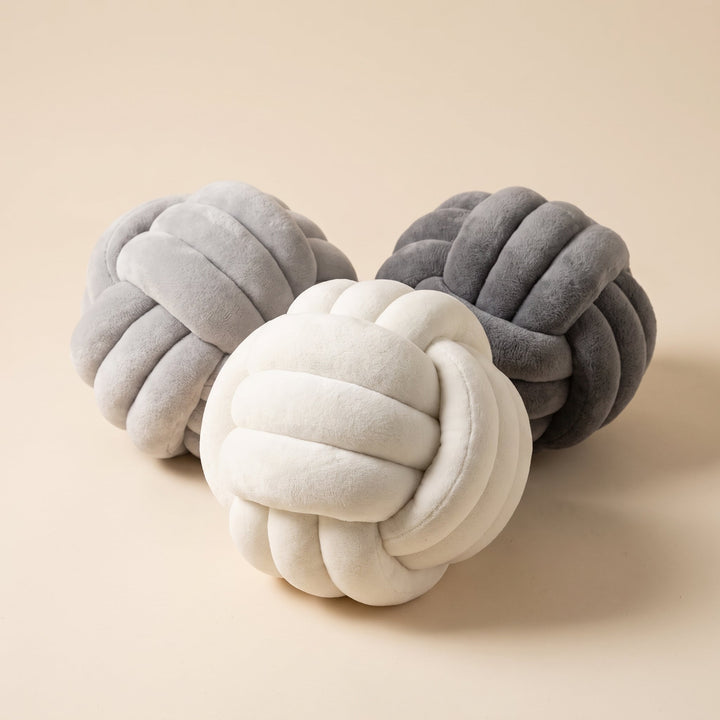 Cosycombe™ Velvet Knot Ball Cushion, Sculptural and Plush
