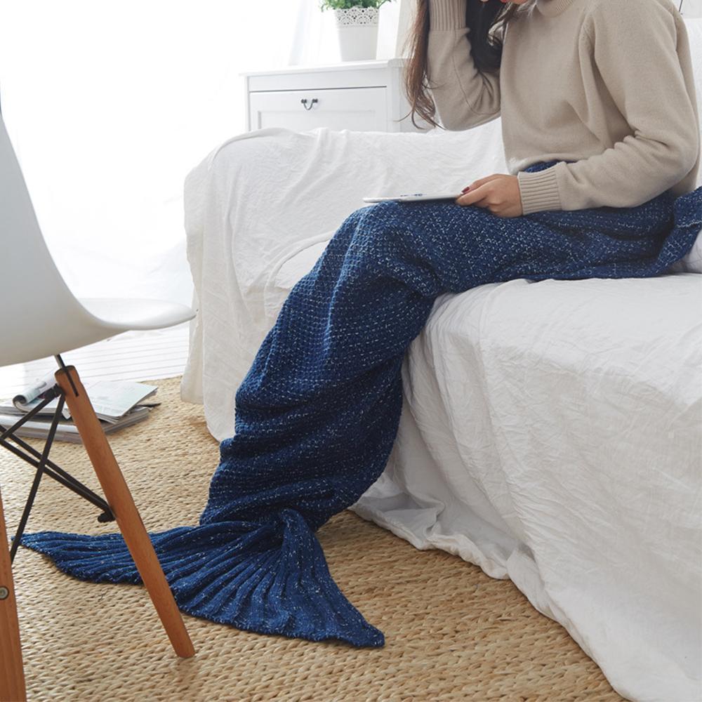 Cosycombe™ Crochet Mermaid Tail Blanket in Soft Cotton Blend