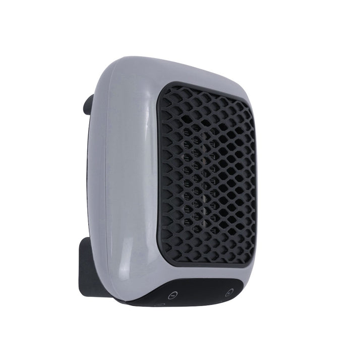 compact white plug-in heater with remote control