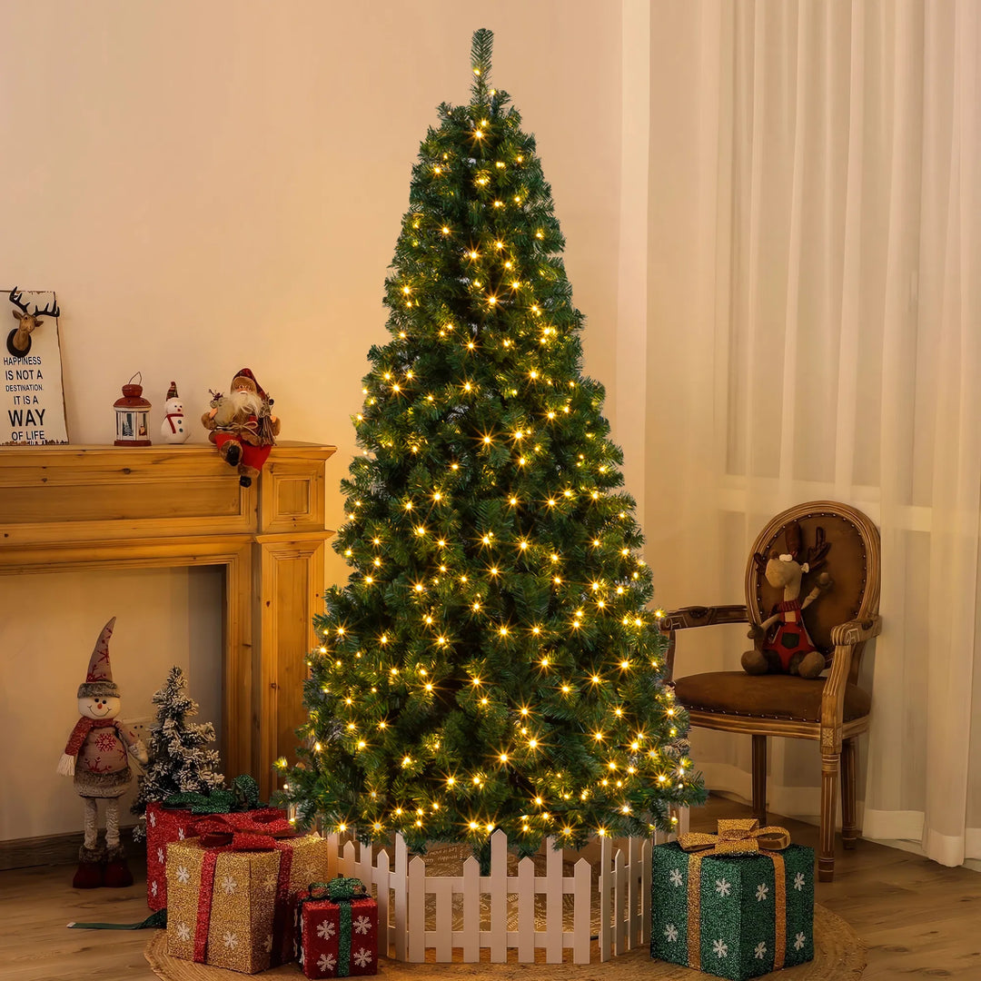 7ft artificial Christmas tree with warm lights
