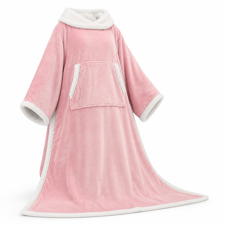 Cosycombe™ Sherpa Fleece Wearable Blanket with Sleeves and Foot Pocket