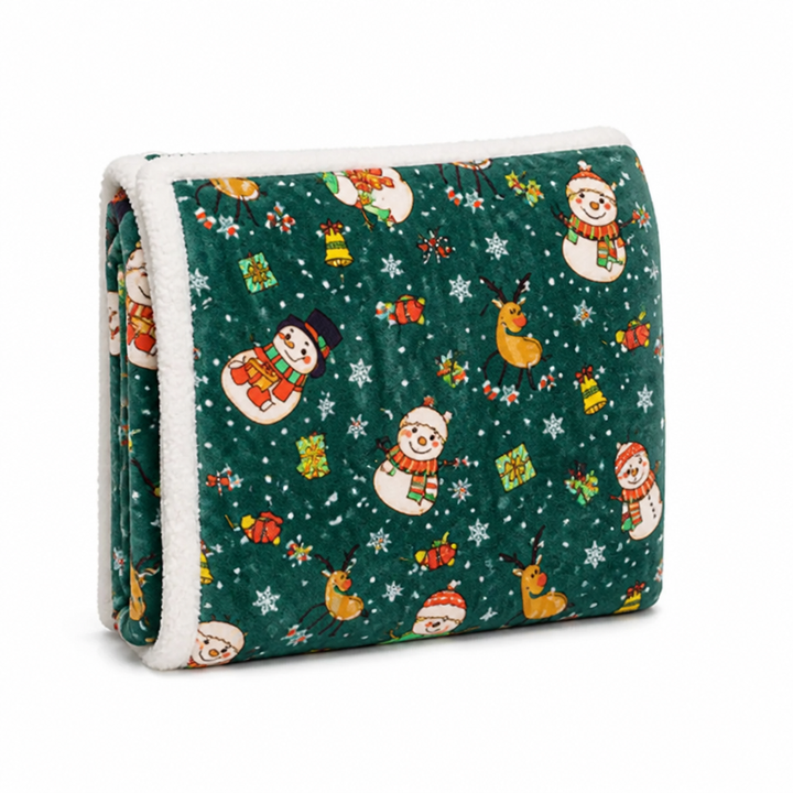 Cosycombe™ Festive Plush Fleece Throw with Christmas Motifs