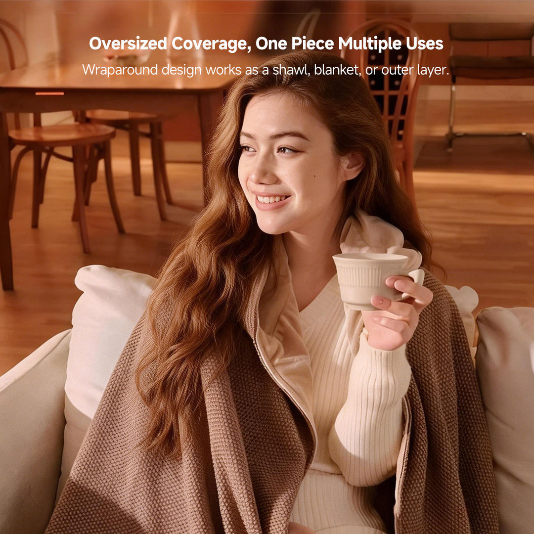 Cosycombe™ Hooded Heated Wearable Blanket with Zip and 3 Heat Settings