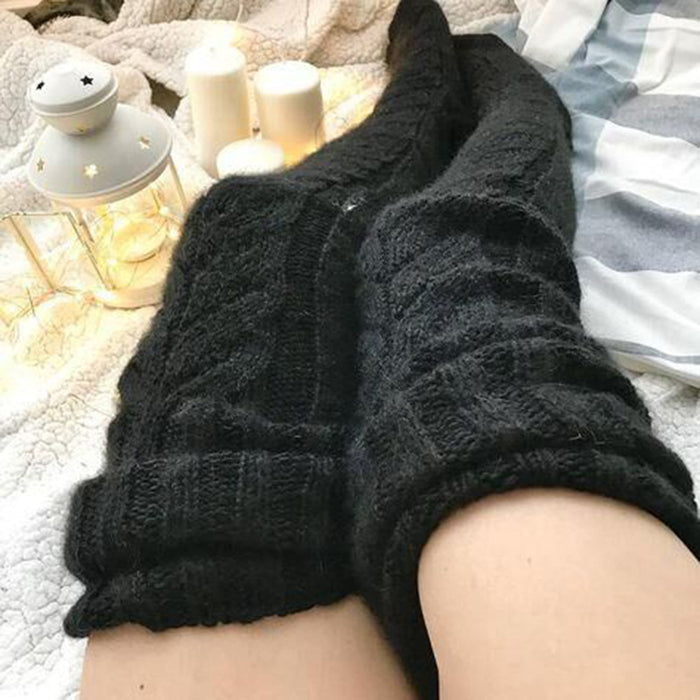 Cosycombe Over the Knee Cable Knit Socks, Extra Long