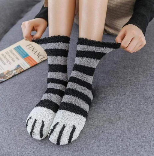 Cosycombe Fluffy Cat Paw Socks for Cosy Nights In