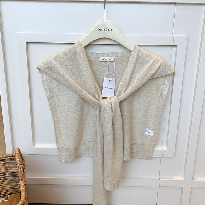 Cosycombe Knitted Shoulder Wrap with Tie Front