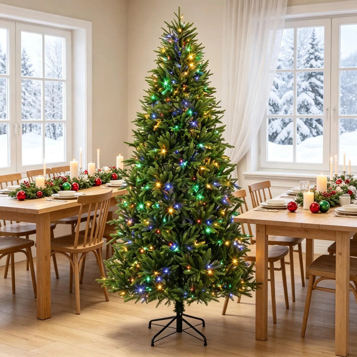 Tall pre-lit tree with remote control