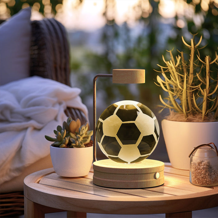 3D Crystal Ball Night Light – Warm Bedside Lamp
