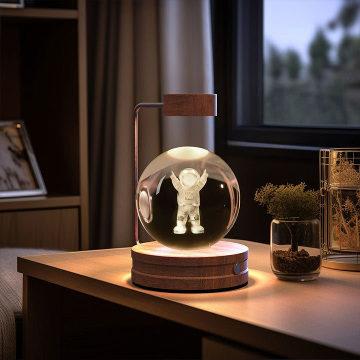 3D Crystal Ball Night Light – Warm Bedside Lamp