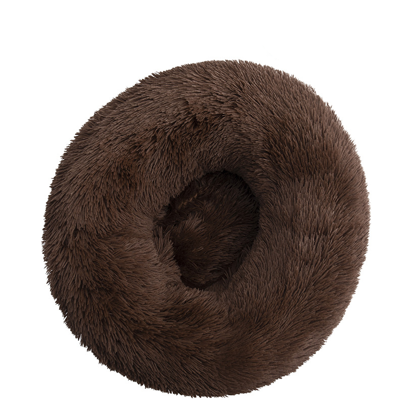 Fluffy round donut pet bed