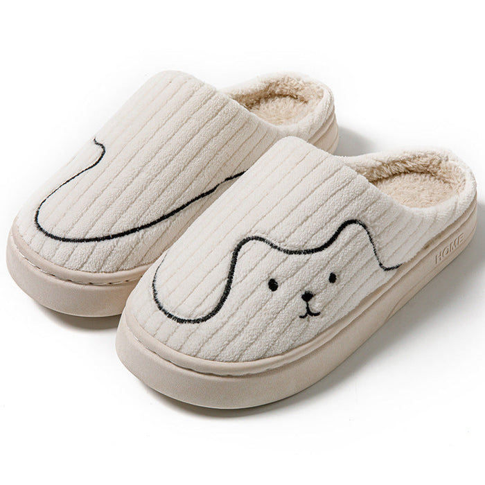 Cosycombe™ Women's Ribbed Animal Slippers with Plush Lining, Non-Slip