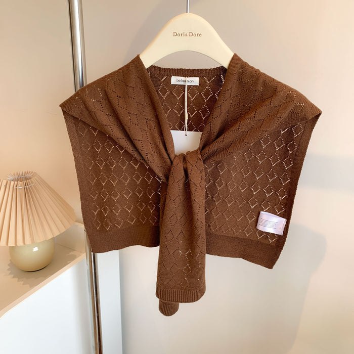 Cosycombe Knitted Shoulder Wrap with Tie Front