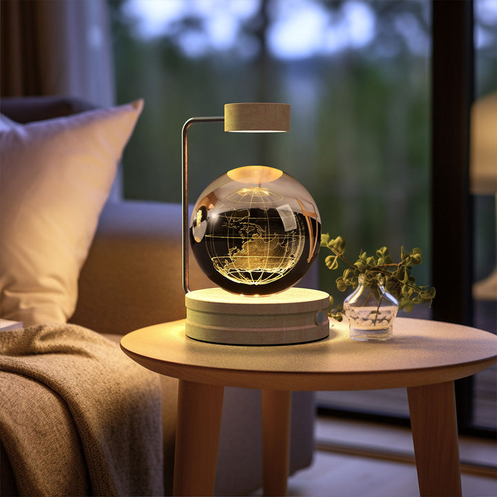 3D Crystal Ball Night Light – Warm Bedside Lamp