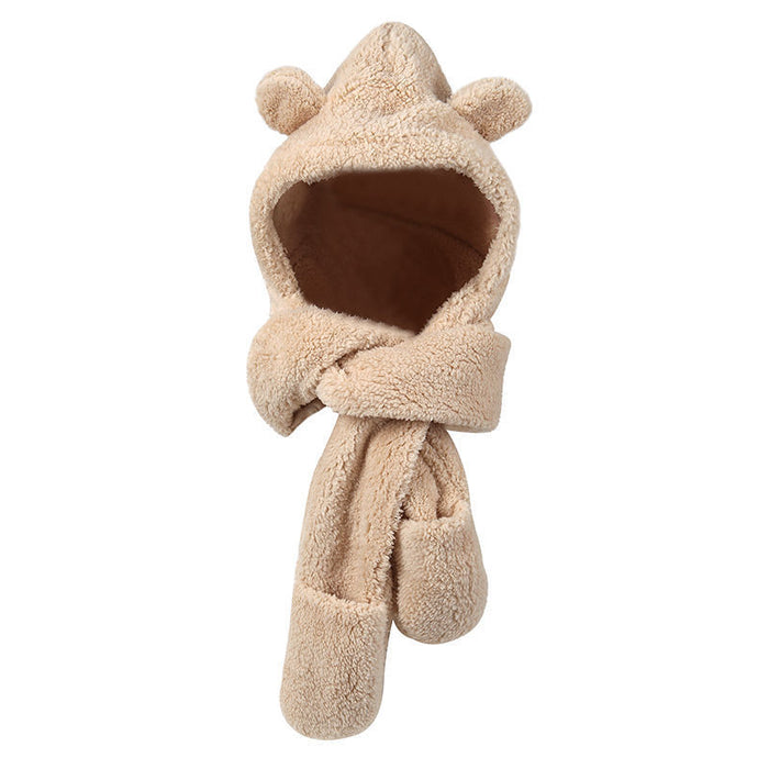 Cosycombe 3-in-1 Teddy Hood with Bear Ears, Scarf and Mitten Pockets