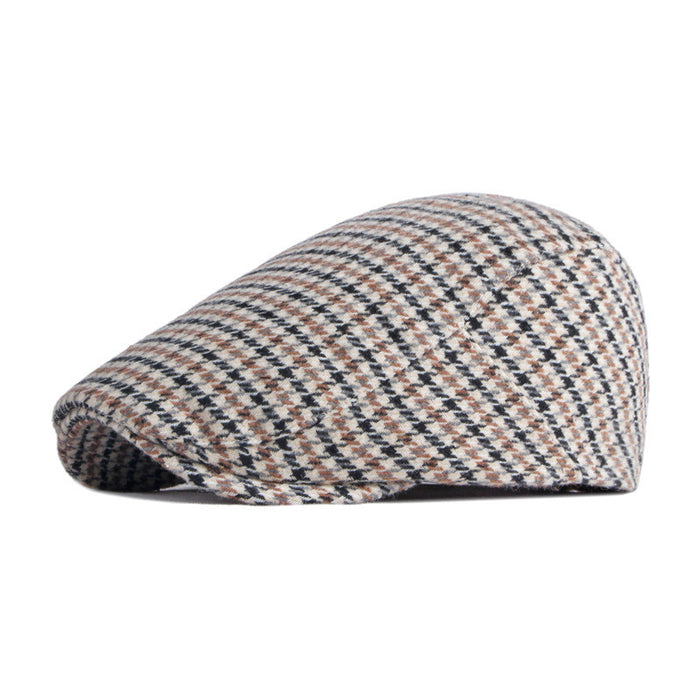 Cosycombe Houndstooth Flat Cap with Soft Lining