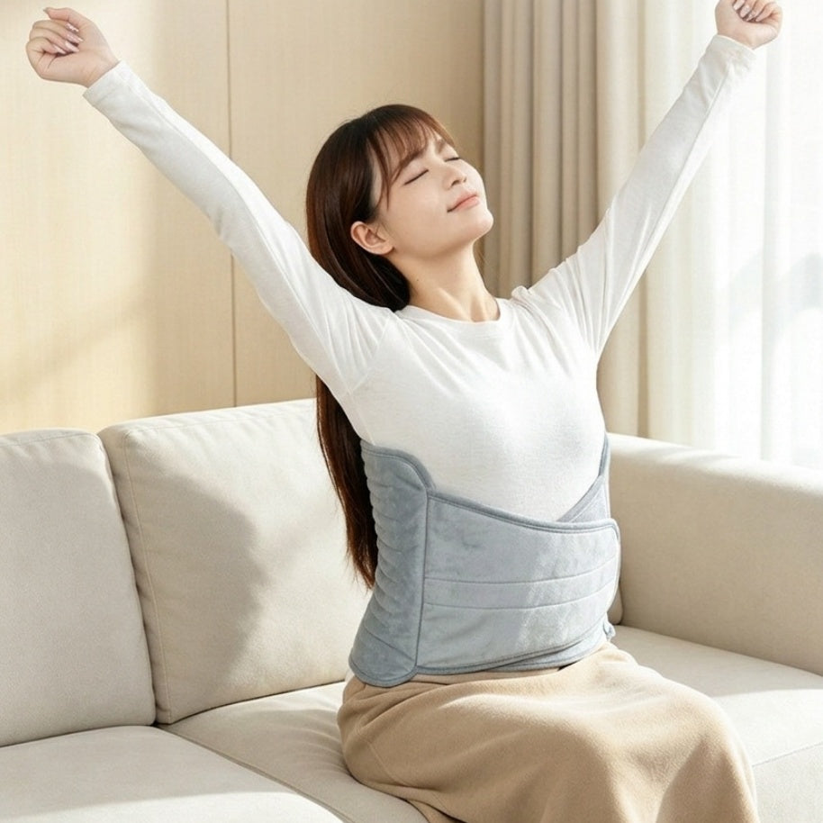 Grey heated waist belt with controller