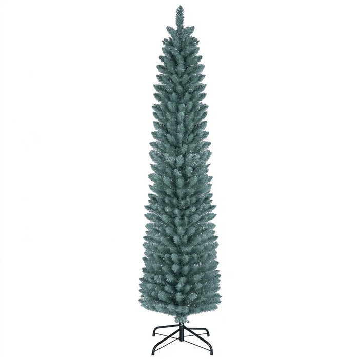 Cosycombe Frosted Slim Christmas Tree with Silver Tips, 6ft
