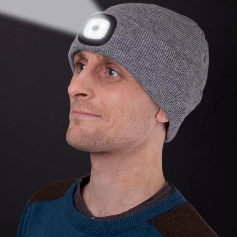 Cosycombe™ LED Knitted Beanie Hat with Hands-Free Light for Dark Evenings