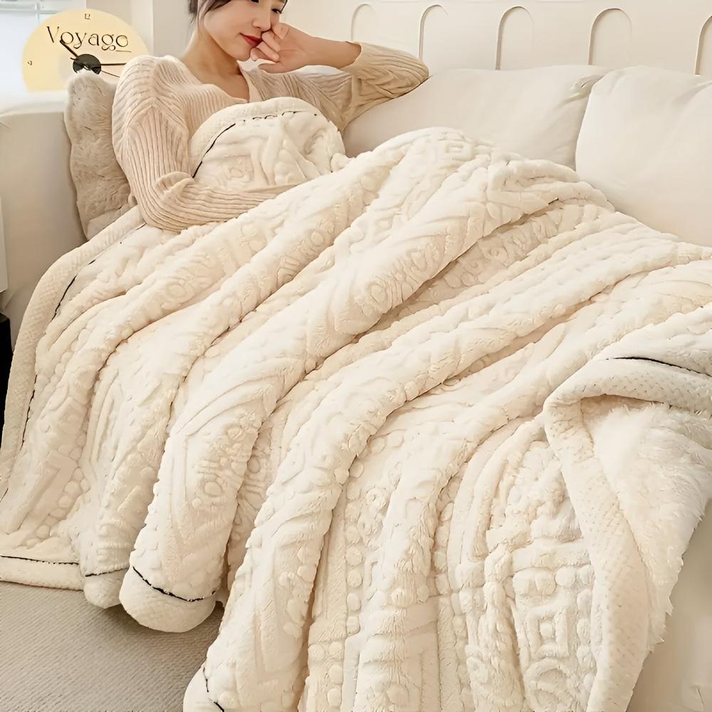 Cosycombe™ Mandala Carved Velvet Sherpa Blanket, Plush and Warm