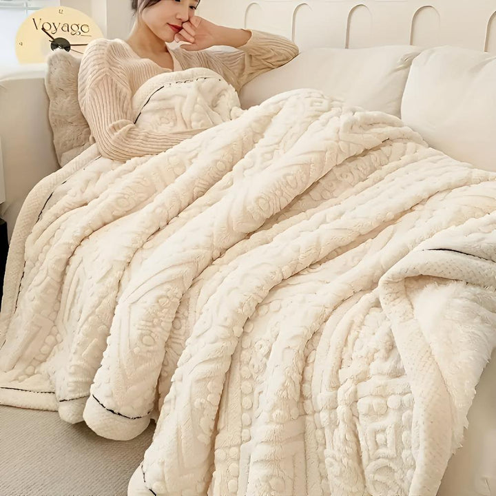 Cosycombe™ Mandala Carved Velvet Sherpa Blanket, Plush and Warm
