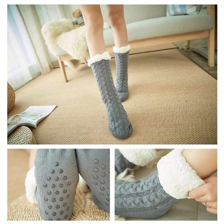 Cosycombe™ Thick Fleece-Lined Winter Socks with Anti-Slip Sole