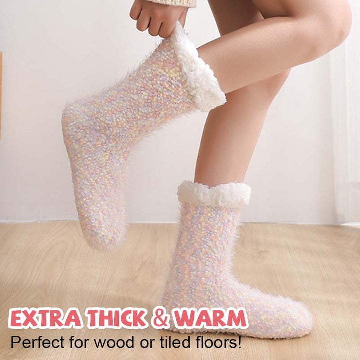 Cosycombe™ Sherpa-Lined Non-Slip House Socks for Toasty Feet