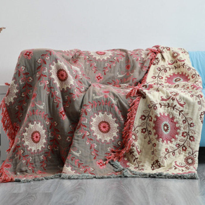 Cosycombe™ Reversible Cotton Sofa Throw That Doubles as a Bedspread