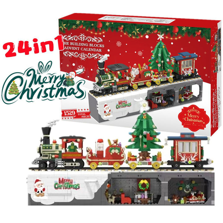 Advent calendar box with brick Christmas train