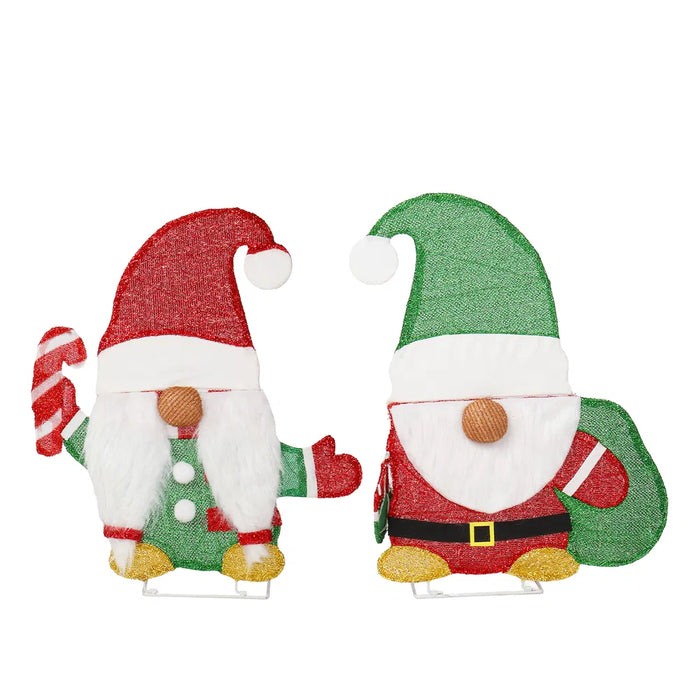 Cosycombe Set of 2 Light-Up Christmas Gnomes for Garden