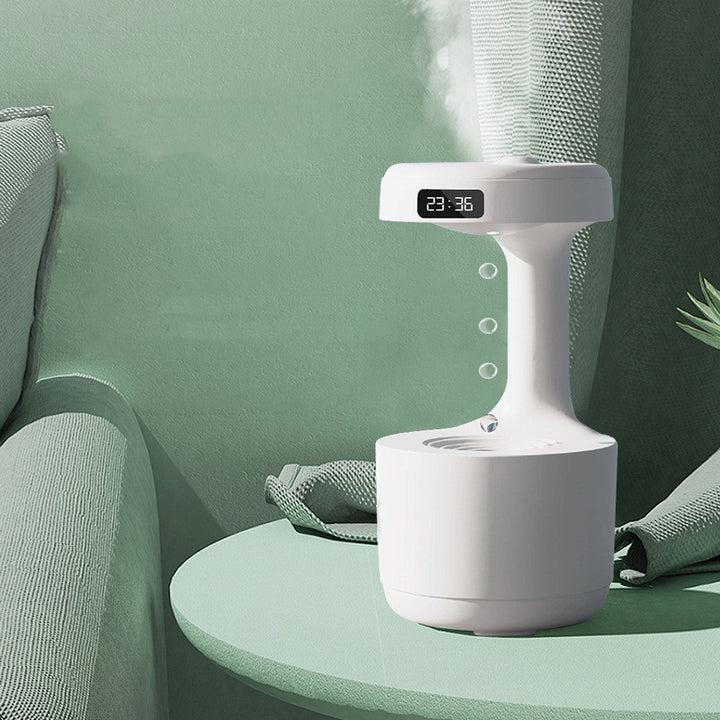 Anti-Gravity Humidifier with Clock – Water Drop Diffuser