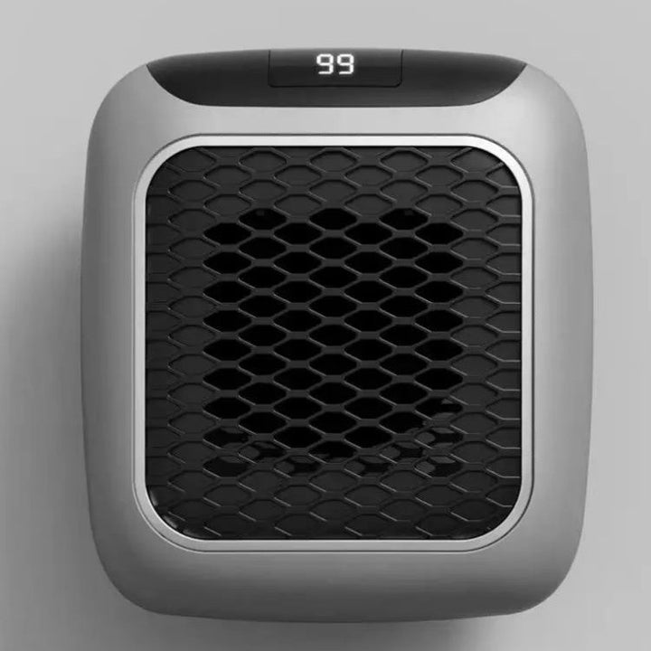 Compact wall socket heater with LED display