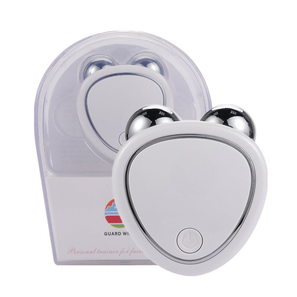 Handheld double roller facial massager