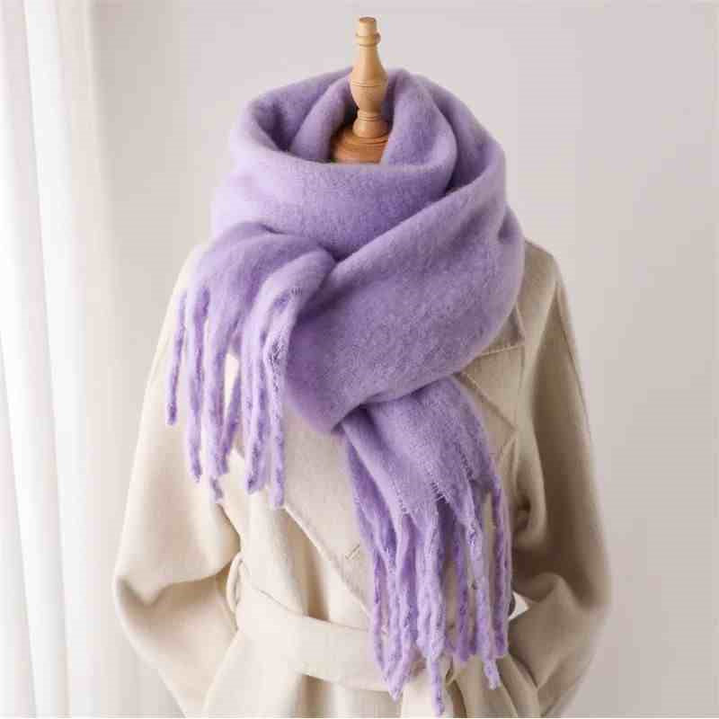 Mustard thick fluffy winter scarf